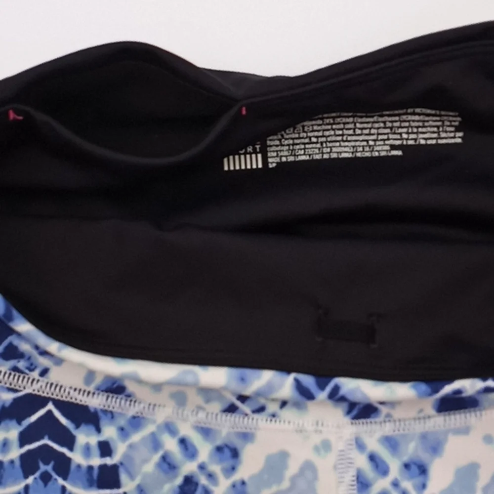 VSX Sport Knockout Capri Leggings Active Pants Black Blue‎ Tiedye S